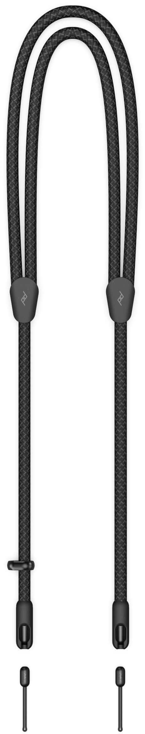 Front. Peak Design - Mobile Crossbody Strap, Black - Black.