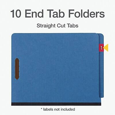 10 End Tab Folders  
Straight Cut Tabs  

*labels not included