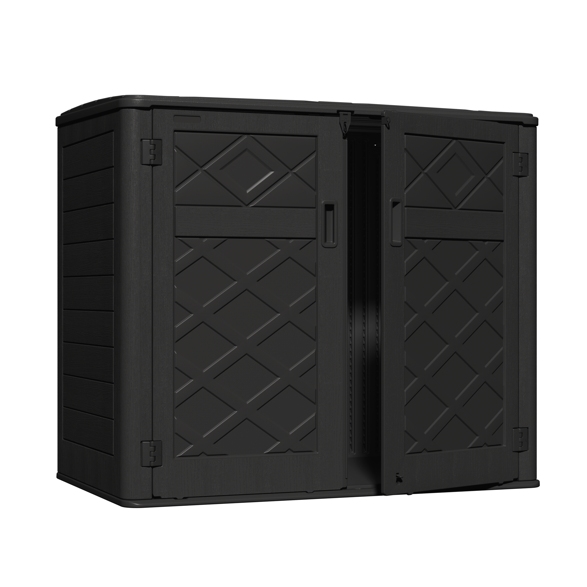 Front. Yardgrace - 358 Gal. Larger Outdoor Storage Shed Horizontal 48 Cu.ft Outdoor Storage Box Waterproof for Garden, Patios, Backyards - Black No shelves.