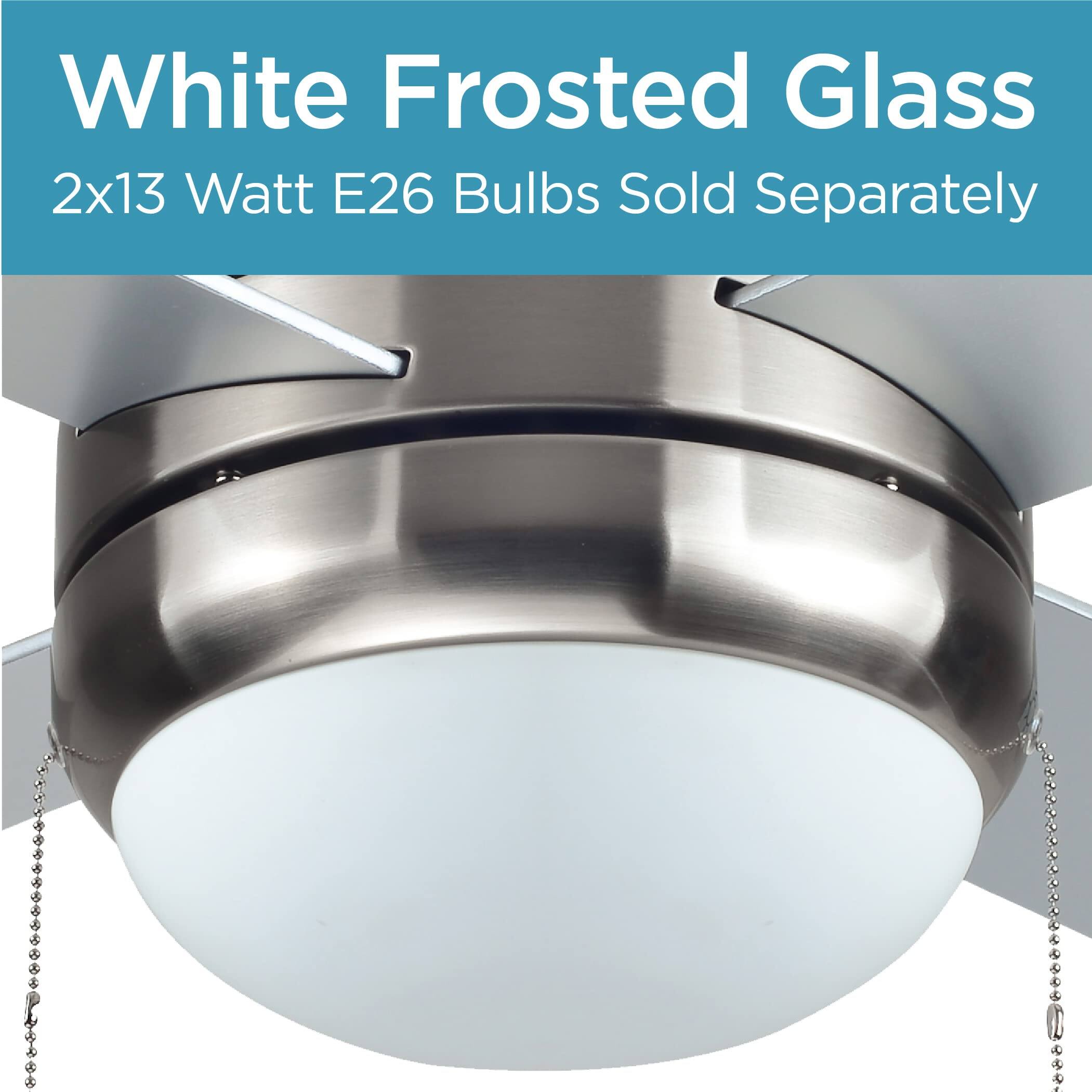 White Frosted Glass
2x13 Watt E26 Bulbs Sold Separately