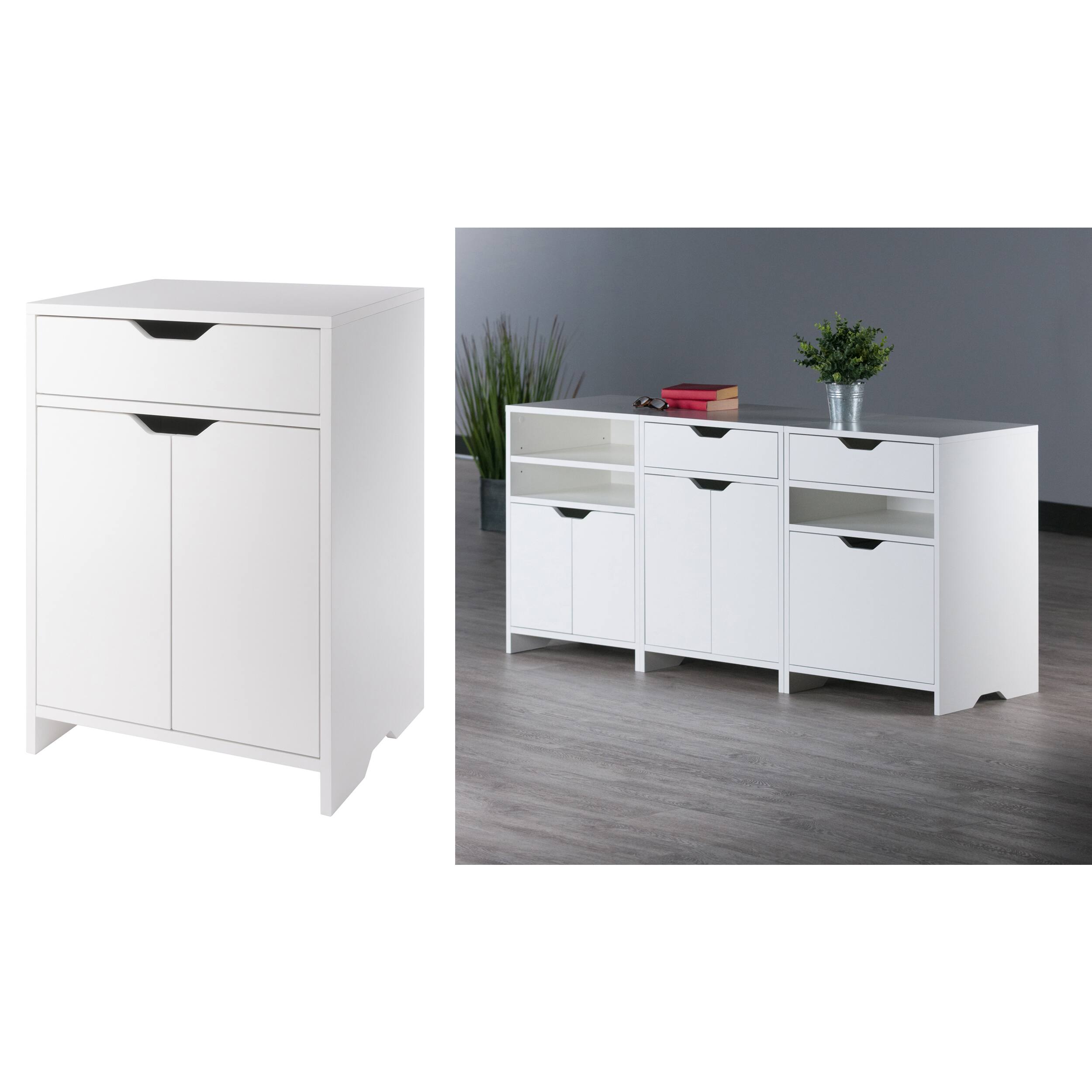 Alt View 10. Winsome Wood - Nova 1-Drawer Storage Cabinet - White.