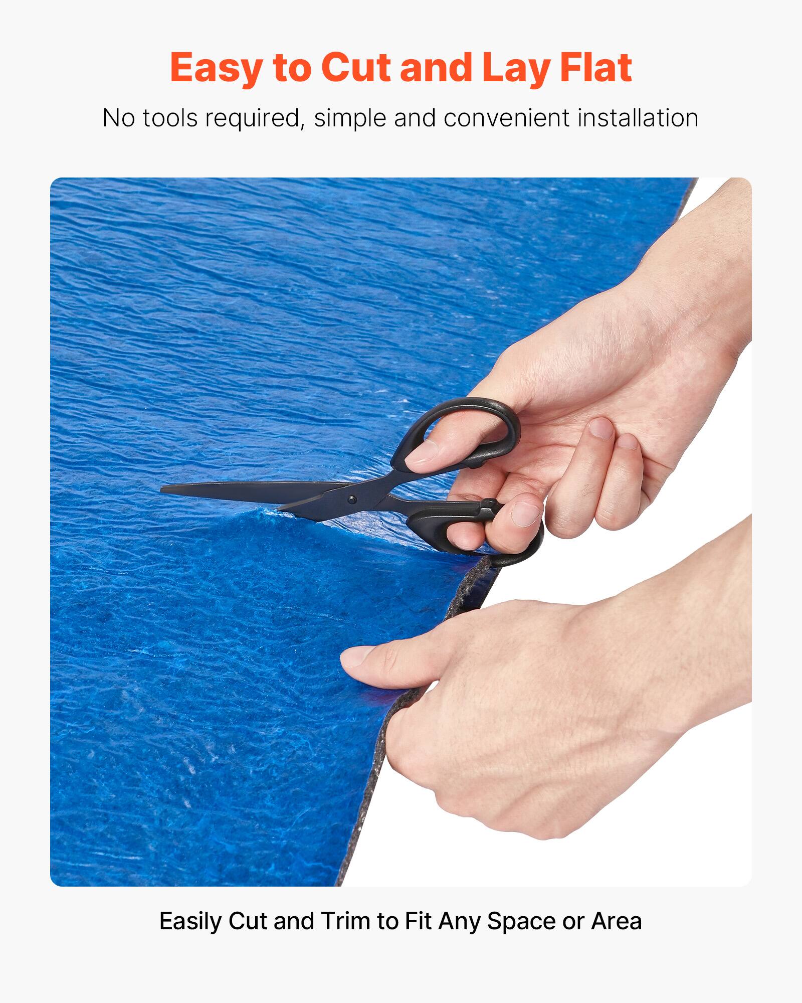 Easy to Cut and Lay Flat  
No tools required, simple and convenient installation  

Easily Cut and Trim to Fit Any Space or Area