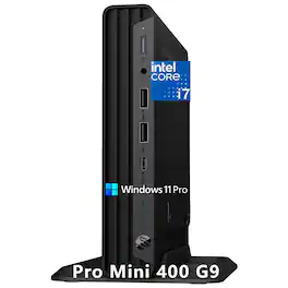 HP - Mini PC Desktop Computer for Office Business Work, Intel i7-12700T, 32GB RAM, 512GB SSD, WiFi, Windows 11 - Black