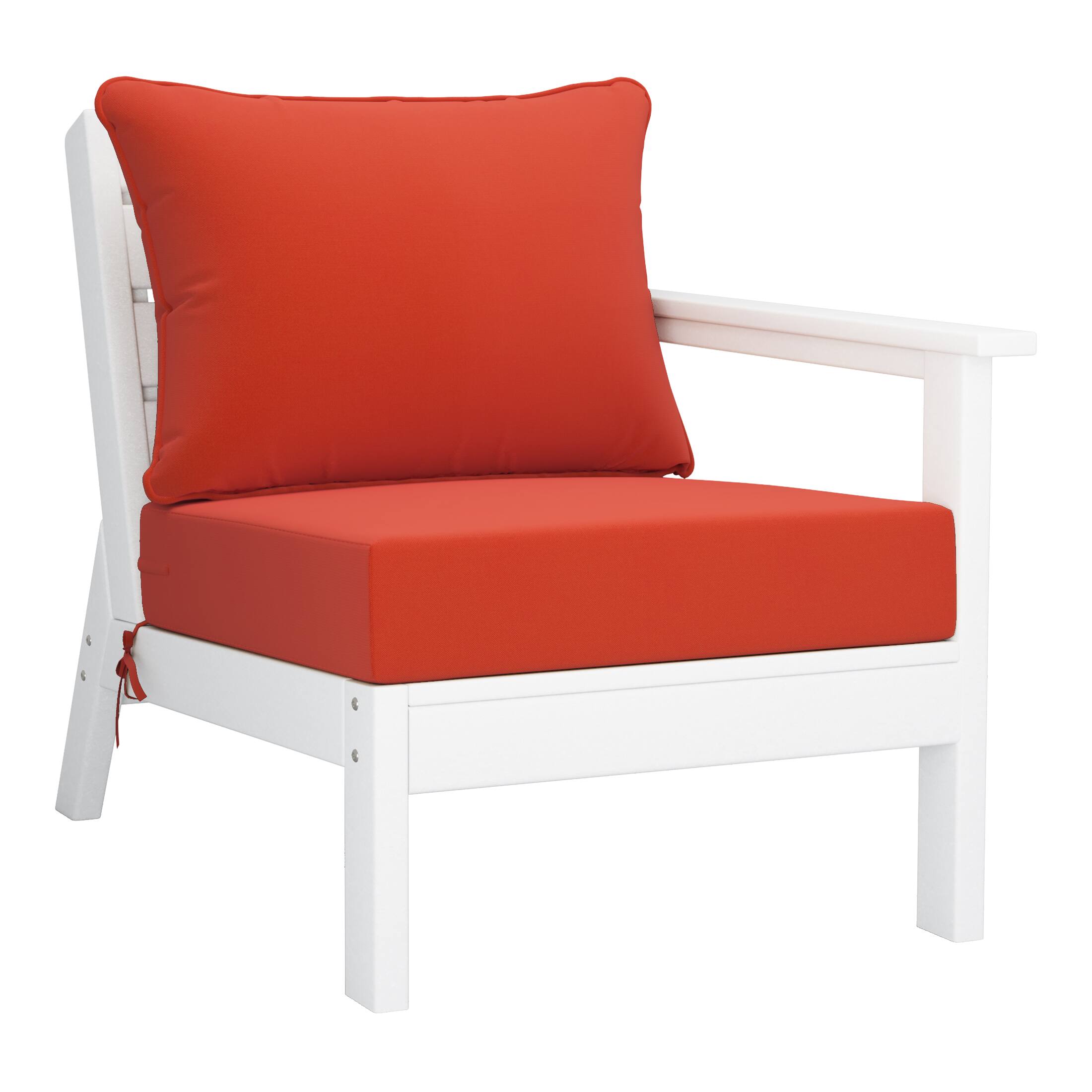 Alt View 2. WestinTrends - WestinTrends Avalon Outdoor 6-Piece Modular Sectional Patio Furniture Sofa Set - White/Orange.