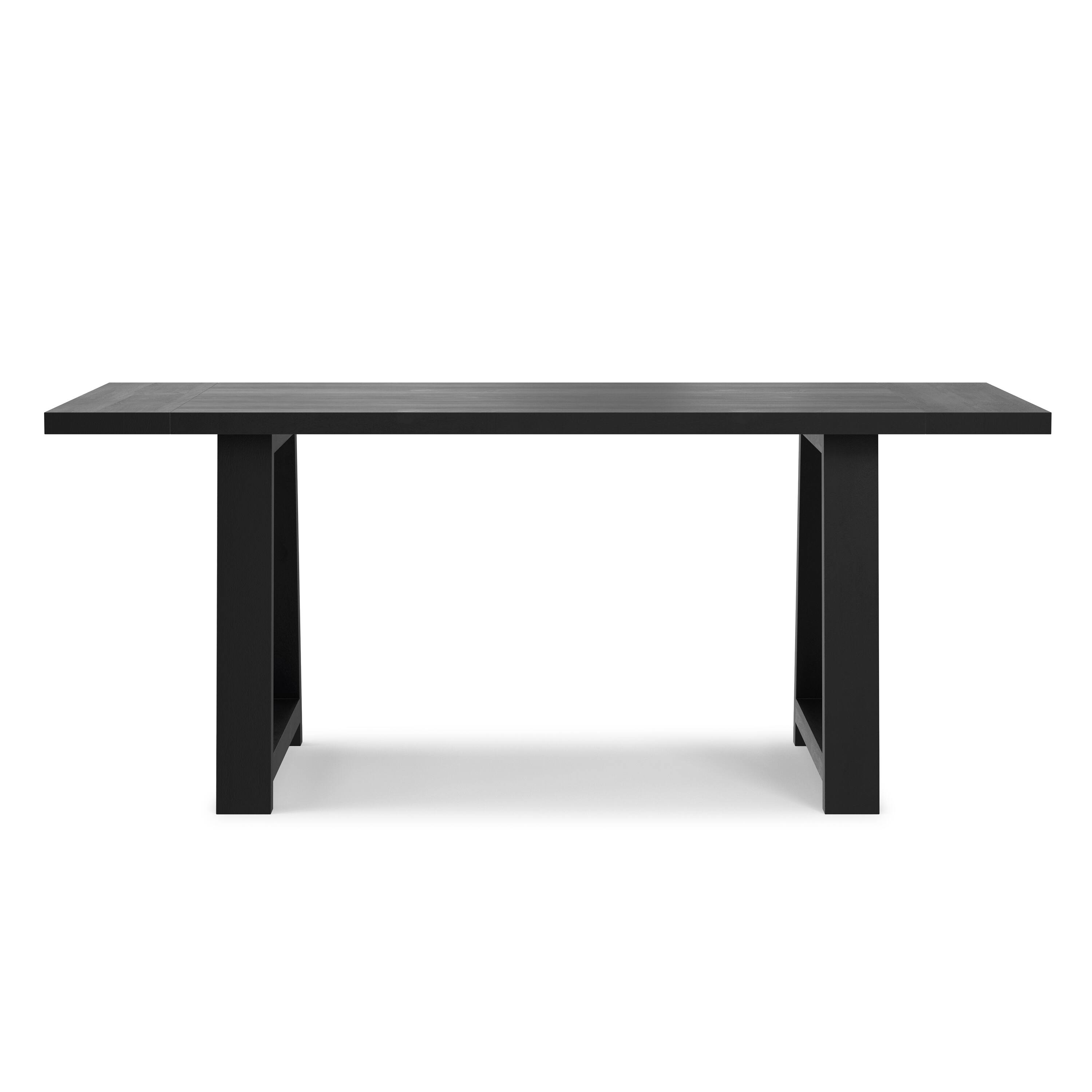 Left. Simpli Home - Whitley 72 inch Wide Solid Mango Farmhouse Dining Table - Black.