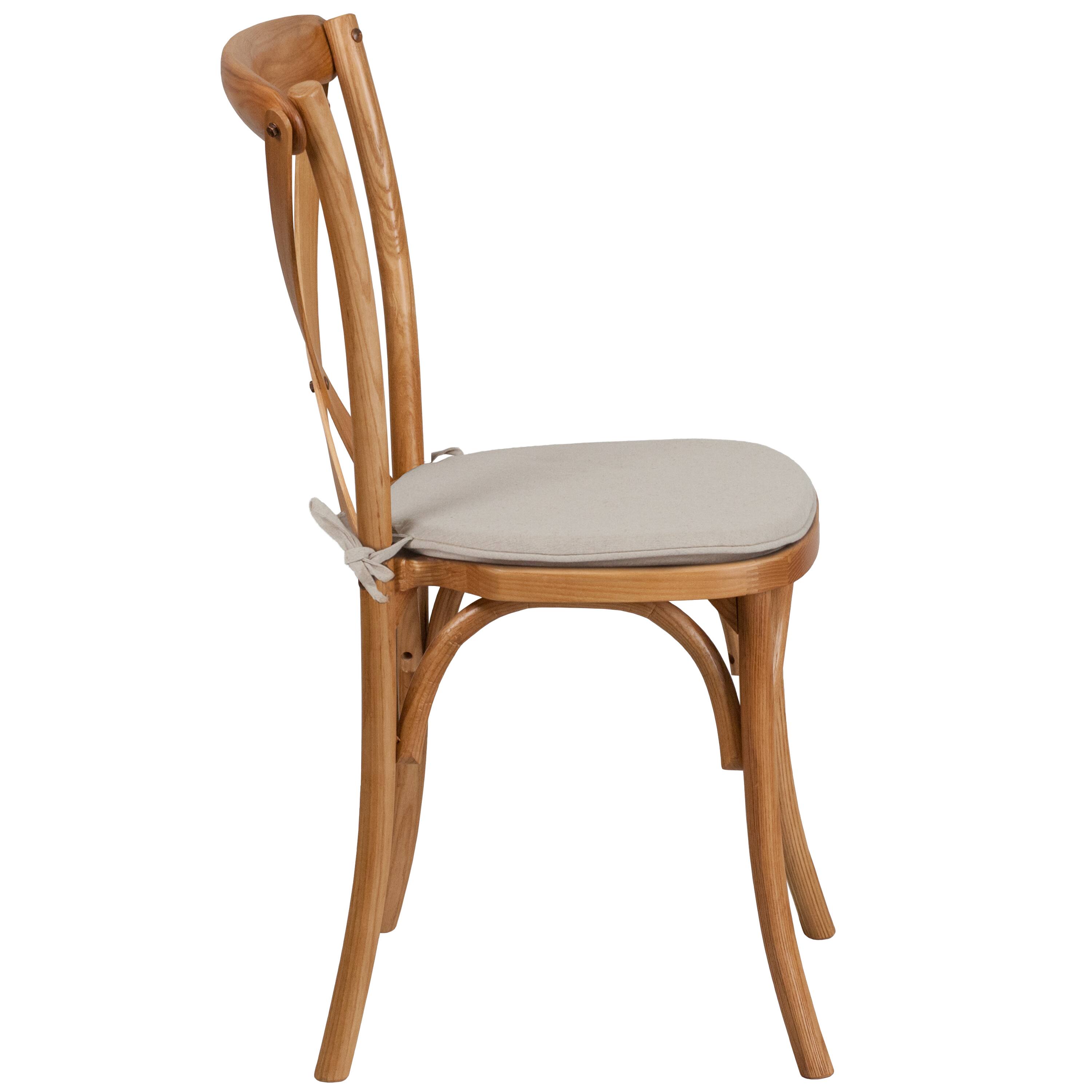 Alt View 4. Emma + Oliver - Stackable Wood Cross Back Dining Chair with Cushion - Oak.