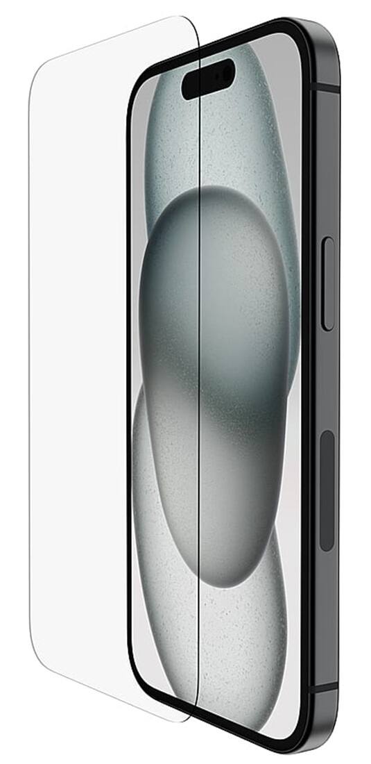 Belkin - ScreenForce UltraGlass 2 for iPhone 16, 15, and 14 Pro with EZ Align Tray - Clear