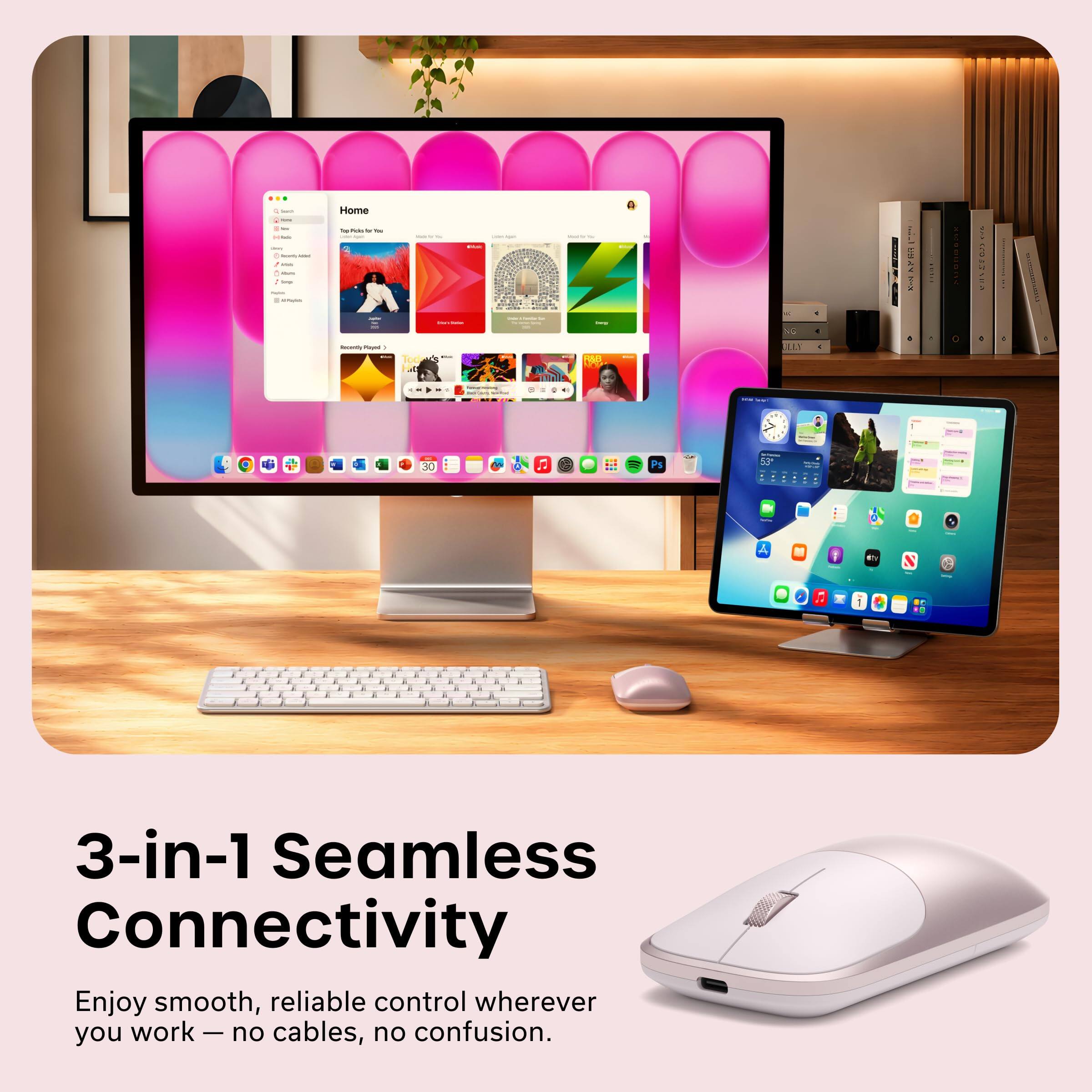 3-in-1 Seamless Connectivity

Enjoy smooth, reliable control wherever you work — no cables, no confusion.
