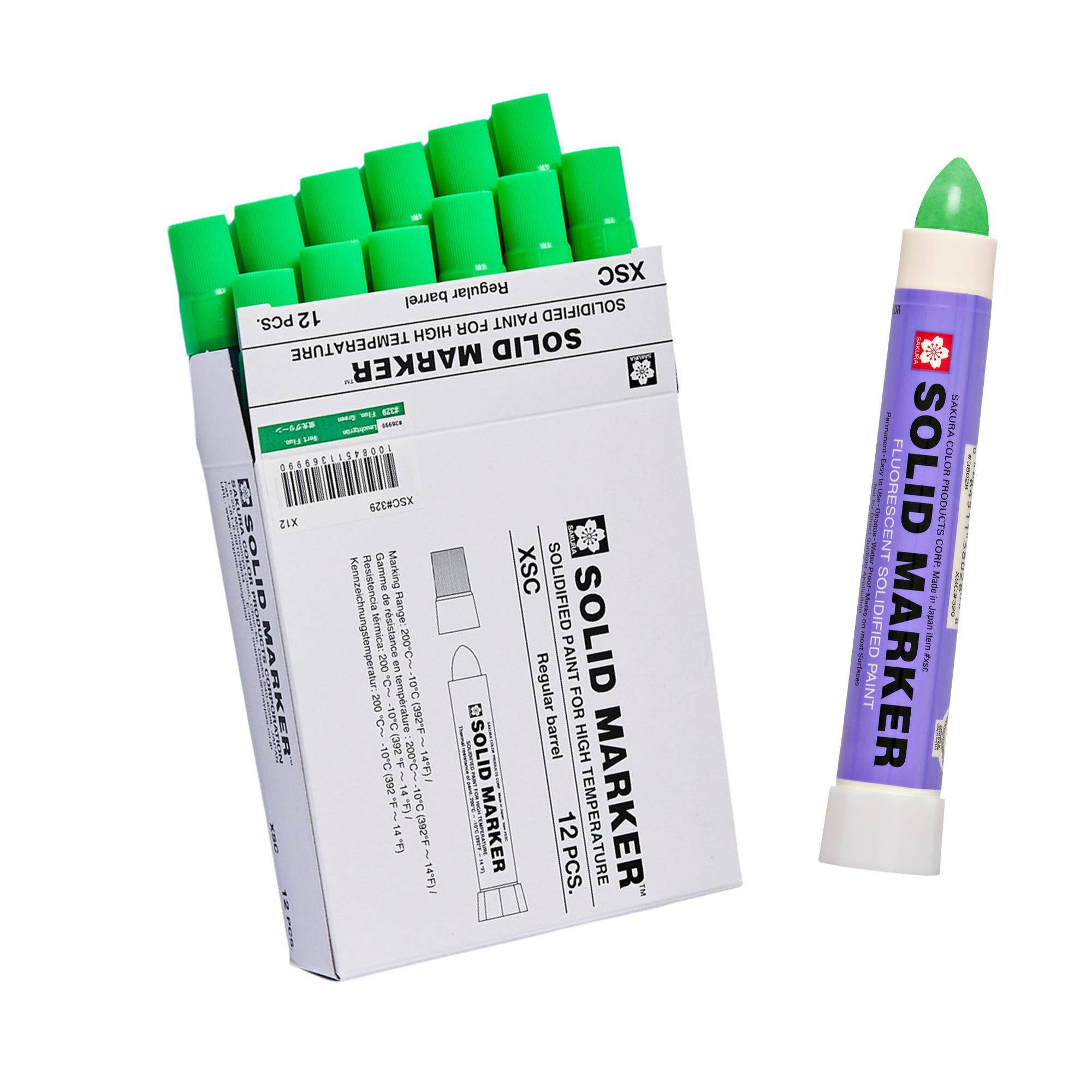 XSC barrel Regular PCS. 12 FOR PAINT SOLIDIFIED HIGH SOLID TEMPERATURE MARKER Fibe #329  
USKACK XSC#329 X12 SOLID Kennzeichnungstemperatur: Resistencia termica: Gamme de résistance Marking Range: XSC SOLIDIFIED SOLID 200 SCOOS Regular PAINT 200 temperature -10C FOR C~ 10C a"sec) barrel -10C (392 200C~ 14F)/ SOLID HIGH (392 14F) -10C MARKER F) 305L 14F)/ MARKER 12 PCS. TEMPERATURE  
SAKURA FLUORESC SOLID Made CORP. PRODUCTS COLOR in Surfacess PAINT SOLIDIFIED MARKER #XSG tern Japan