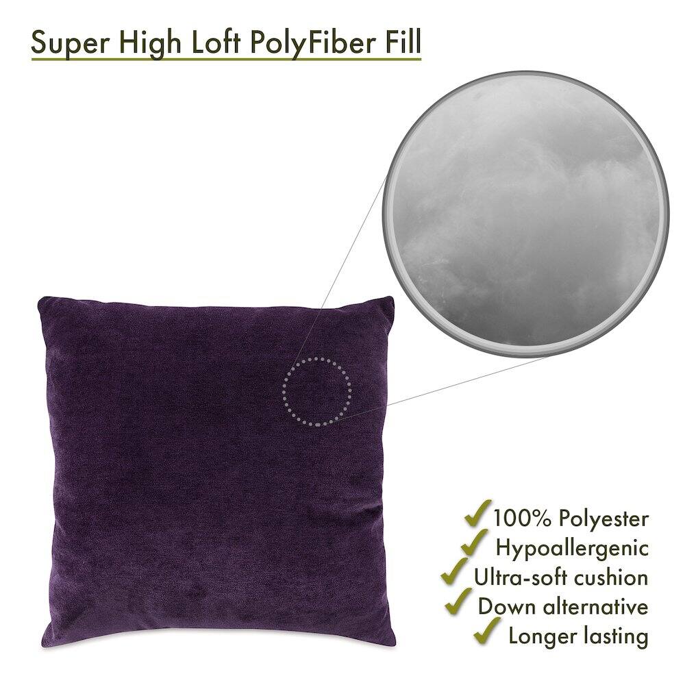 Super High Loft PolyFiber Fill

- 100% Polyester
- Hypoallergenic
- Ultra-soft cushion
- Down alternative
- Longer lasting
