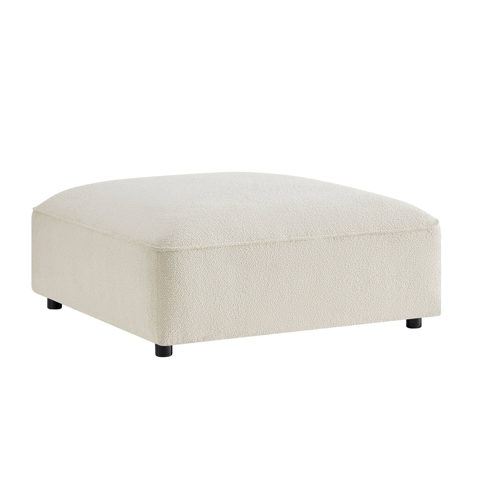 Angle. Modway - Auren Lattice Bouclé Upholstered Ottoman by Modway - Cream.