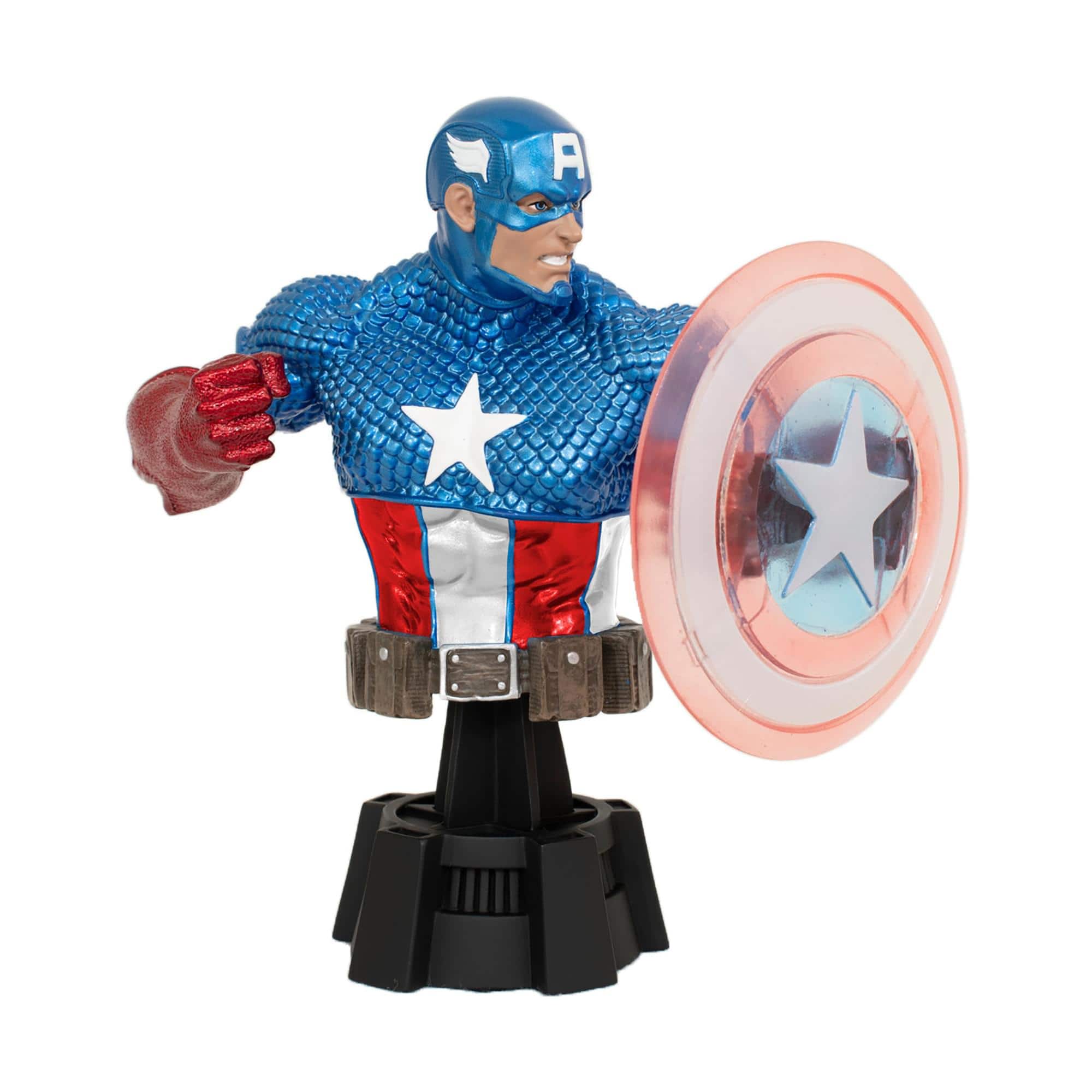 Marvel - Exclusive Captain America Holo Shield Bust - Blue