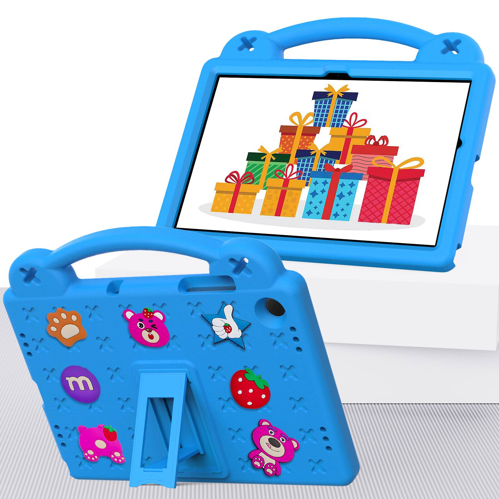Alt View 4. Dteck - For Samsung Galaxy Tab A11+ 2025/ A9+ 2023 Cute Cartoon Kid Case Built-in Kickstand Handle Grip Shockproof Cover - Skyblue.