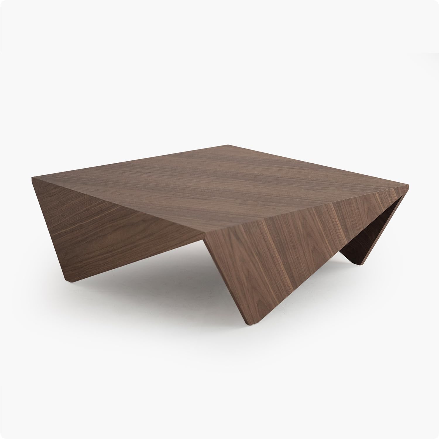 Front. Acanva - Modern Geometric Square Coffee Table, Low Profile Center Tables , for Living Room Home Office - Crown Walnut.