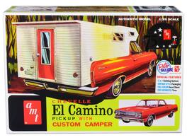 Skill 2 Model Kit 1965 Chevrolet El Camino with Camper 3-in-1 Kit 1/25 Scale Model by AMT - Multicolor