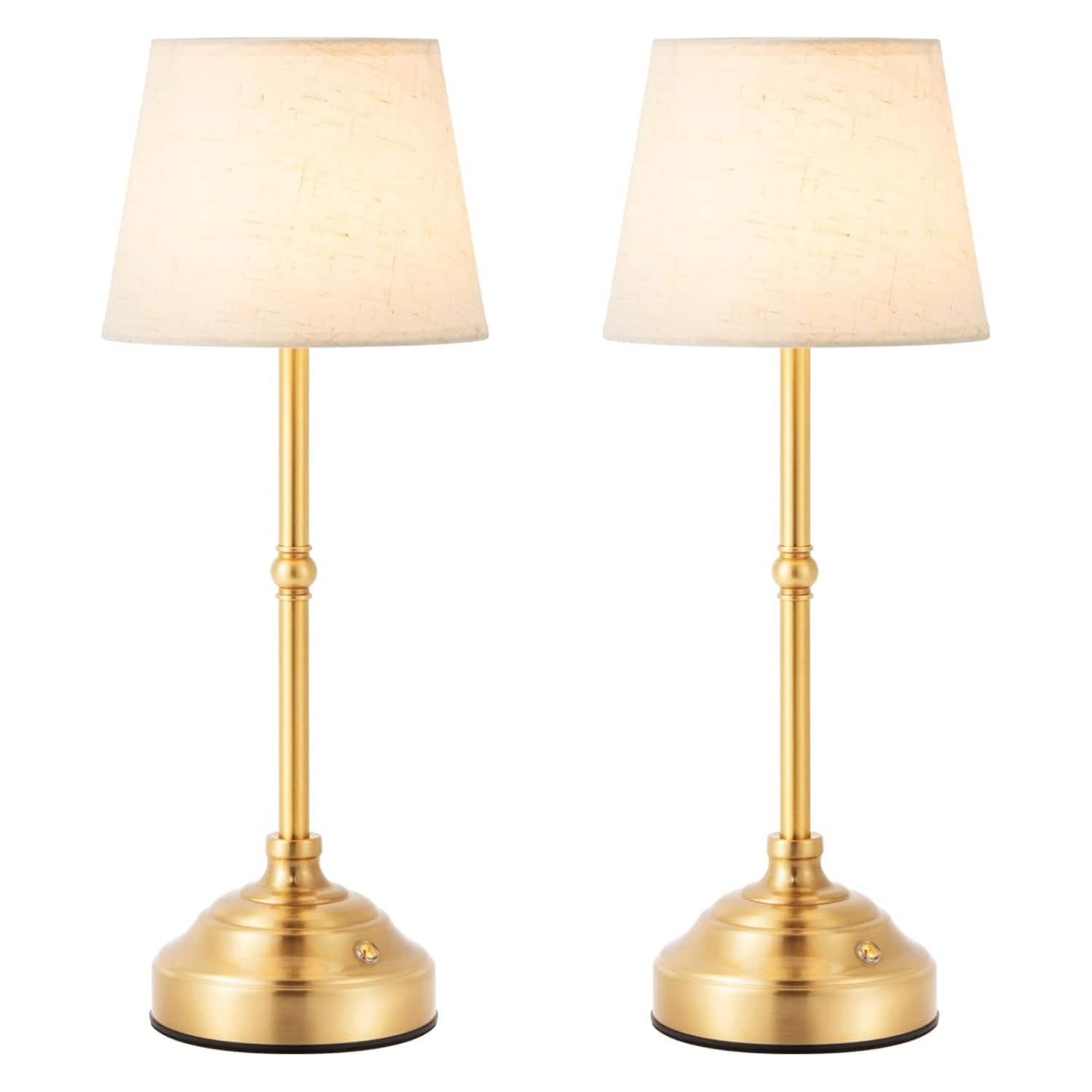 Dazzed Corner - Cordless Table Lamp, Rechargeable Desk Lamp,2 Pack - Brushed Gold