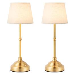 Dazzed Corner - Cordless Table Lamp, Rechargeable Desk Lamp,2 Pack - Brushed Gold