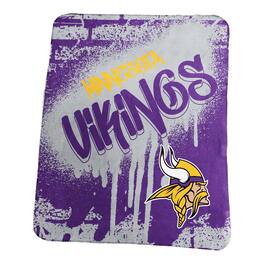 Logo Brands - Minnesota Vikings 50" x 60" Classic Graffiti Fleece Throw Blanket - Purple