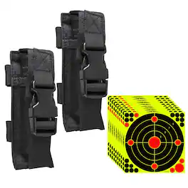 NcSTAR - Vism 2x Single Pistol Magazine Pouch for Standard Capacity Double Stack Mags, with 12x12" Splatter Adhesive - Black