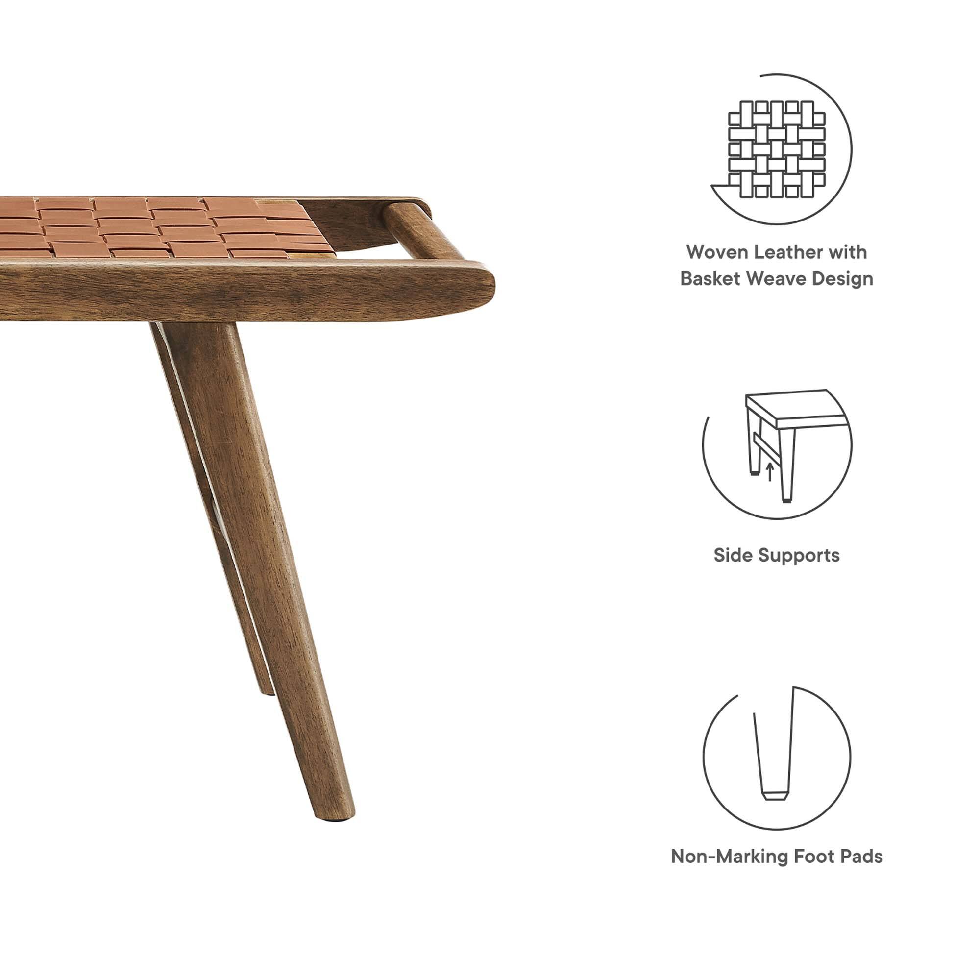 - Woven Leather with Basket Weave Design
- Side Supports
- Non-Marking Foot Pads