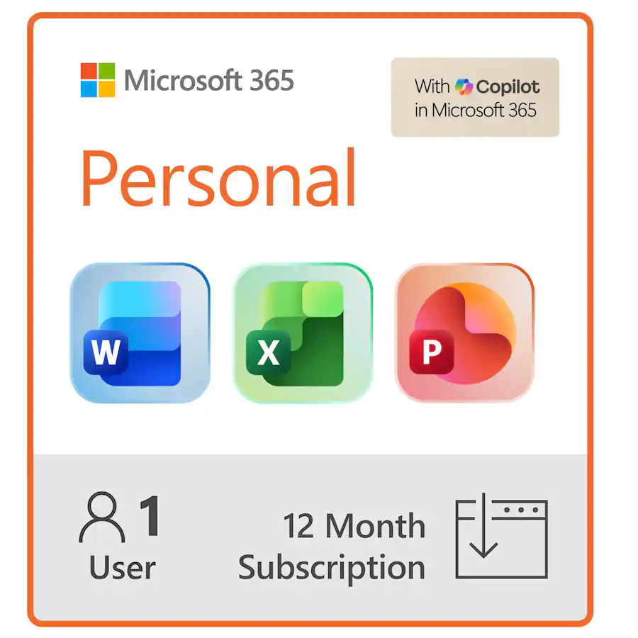 Microsoft Personal Computer Microsoft Office 365 Personal (1 Person) (12 Month Subscription ...