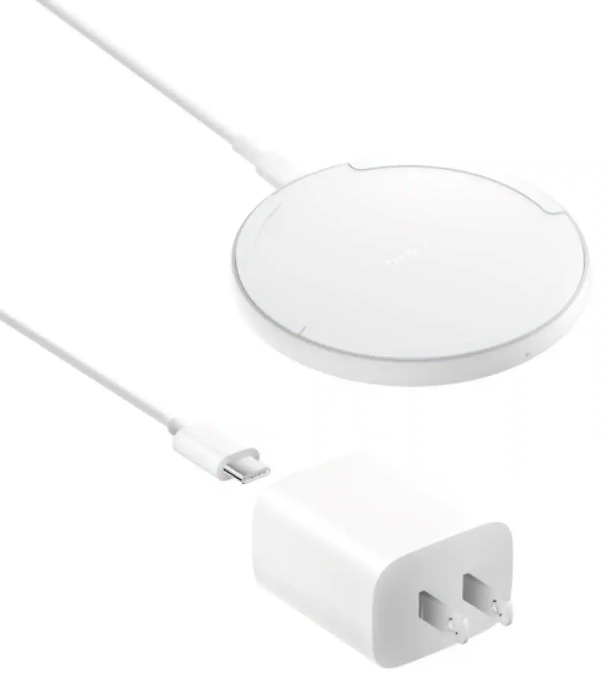 Front. Belkin - Wireless Charging Pad 15W - BOOST↑CHARGE Qi Charger for Apple iPhone, AirPods, Power Supply and Cable Included - White.