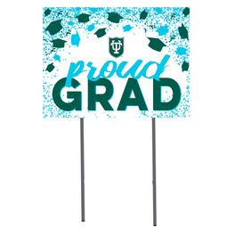 Jardine - Tulane Green Wave 18" x 24" Proud Grad Yard Sign - White