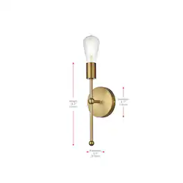 Living District - Keely 4.5 Inch Wall Sconce - Satin Gold