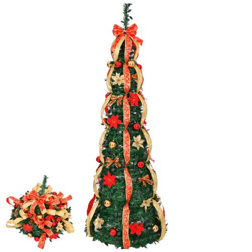 Winado - 6 FT Christmas Tree Pop Up Full Pre-lit with 150 Light for Xmas Holiday Decorations - Green