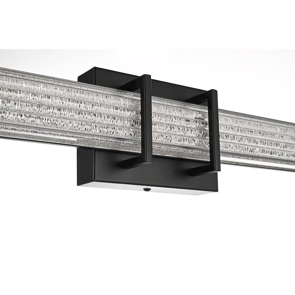 Alt View 4. Living District - Ivaan 24 Inch Led Wall Sconce In Black - Black.