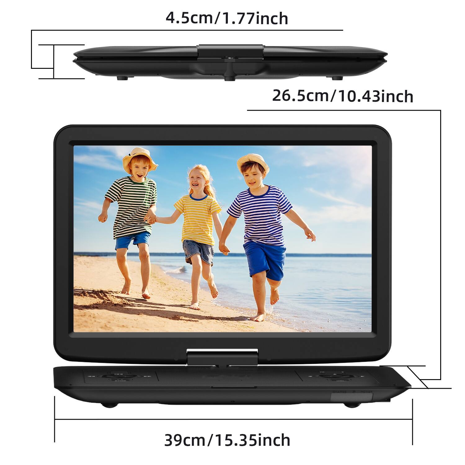 4.5cm/1.77inch  
26.5cm/10.43inch  
39cm/15.35inch