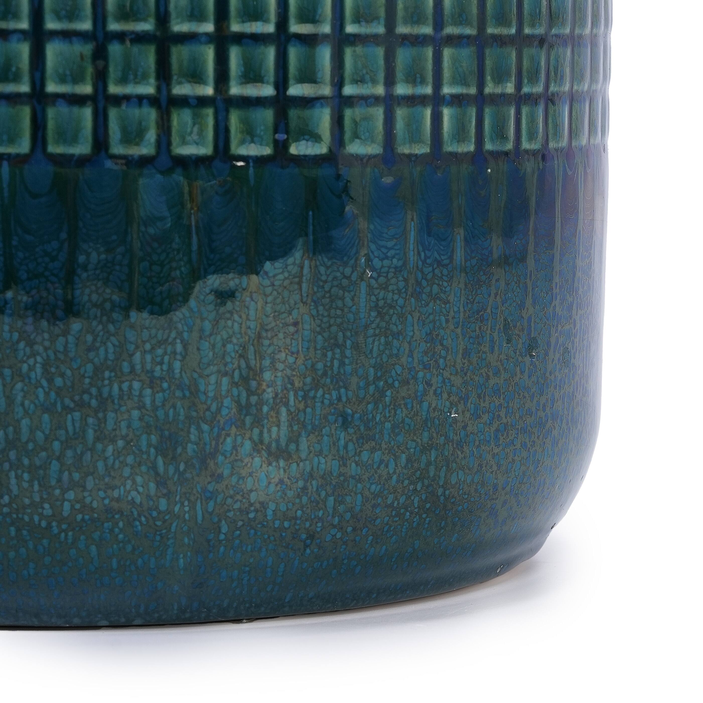Alt View 10. Loheer - Loheer Ceramic Planter Set Handmade Green Glazed Clay Planters Set of 3 with Drainage Holes for Herbs Succulents.