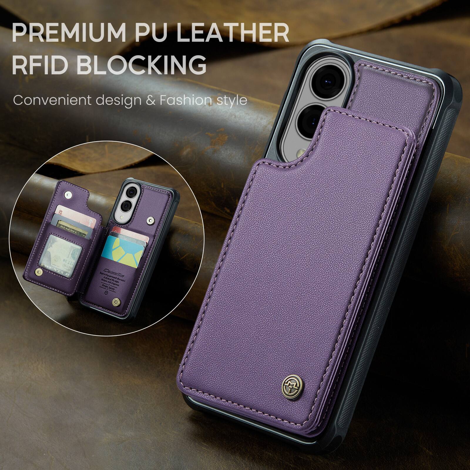 PREMIUM PU LEATHER RFID BLOCKING  
Convenient design & Fashion style