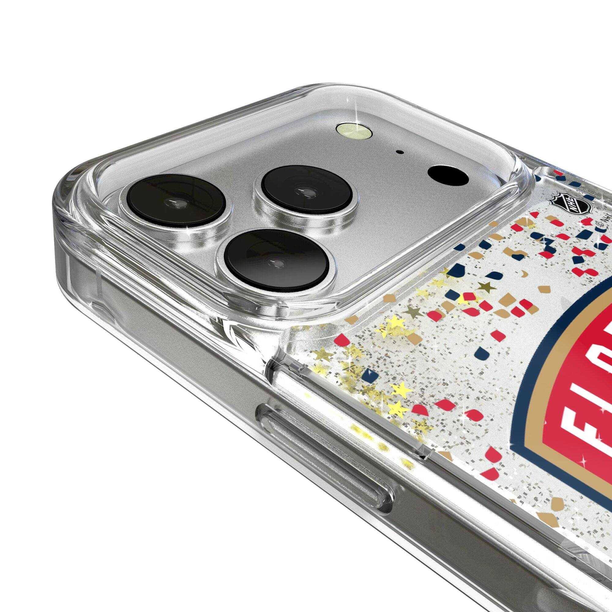Alt View 2. Keyscaper - Florida Panthers iPhone Confetti Glitter Case - 14 Pro Max - Multicolor.