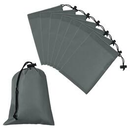 Unique Bargains - Drawstring Bag with Toggle, Stuff Sack Waterproof Travel Storage Cinch Pouch, 6" x 8" & 8pcs - Fits Gym/Travel/Hiking - Dark Gray