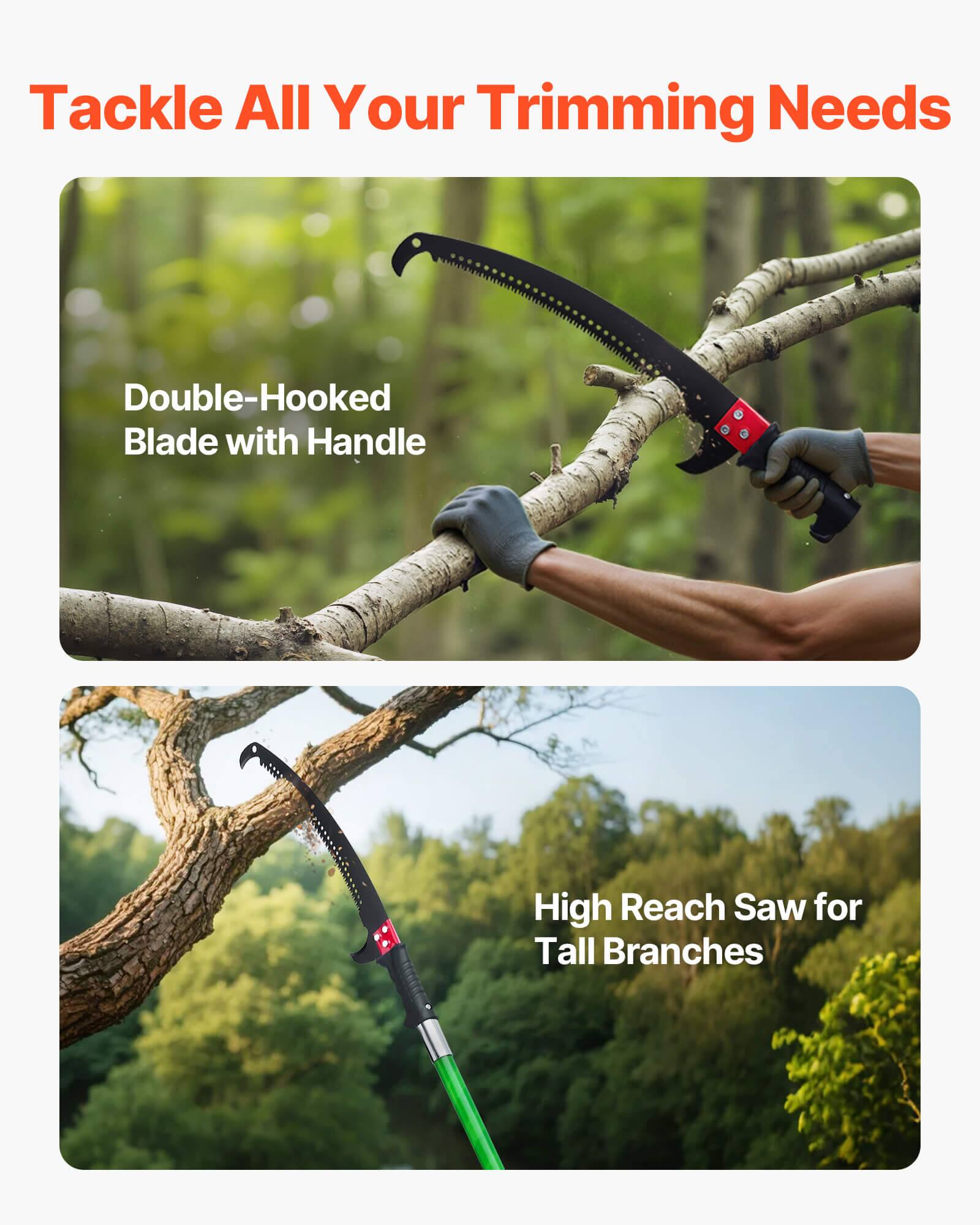 Tackle All Your Trimming Needs

Double-Hooked Blade with Handle

High Reach Saw for Tall Branches