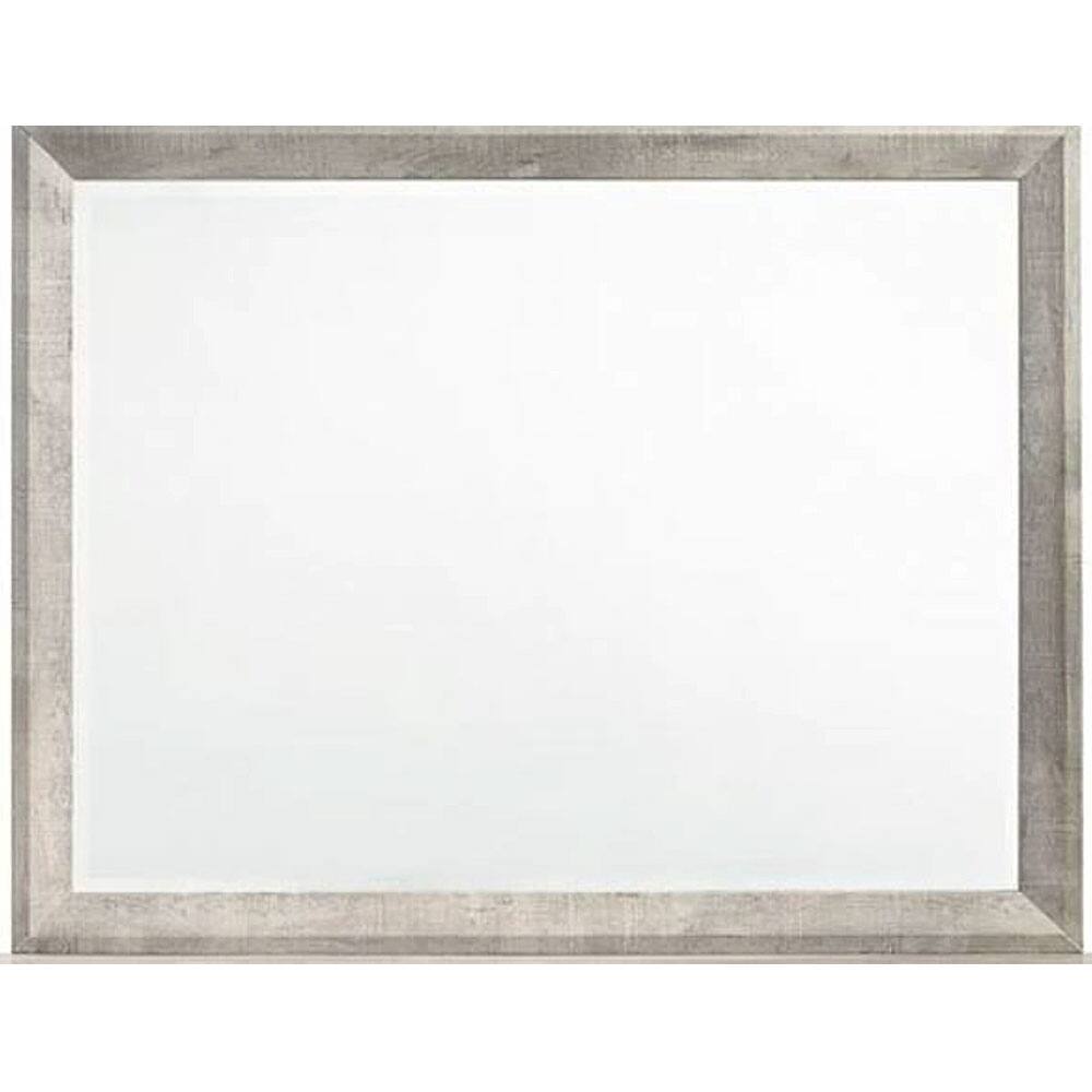 Front. Elements - Eleanor Mirror in Distressed - White - Distressed white wood finish.