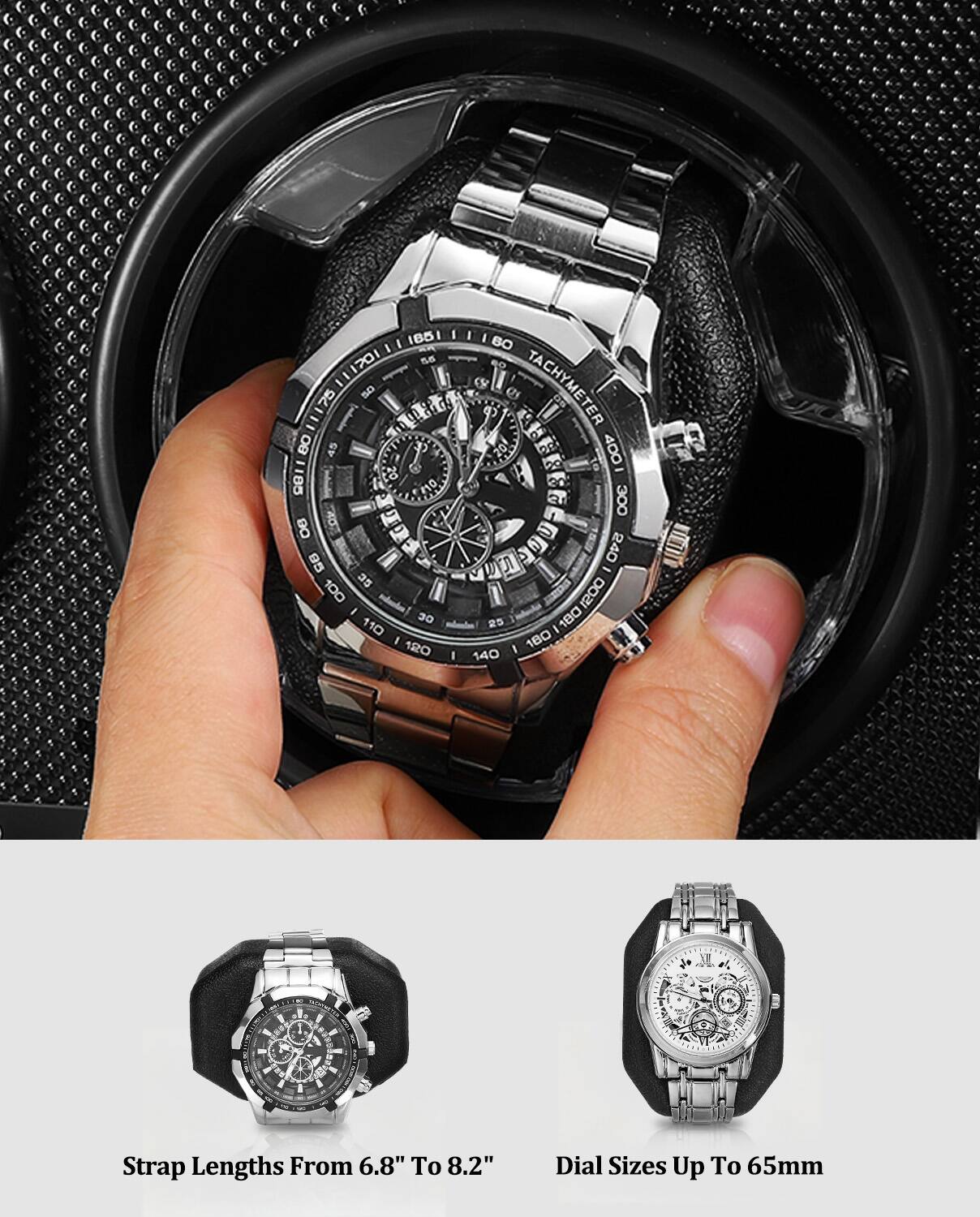 1851  
I I I I  
BO 5 111701  
C TACHYMETER 5G  
Os T LeEdG  
CP 80 45  
201  
CHER 400  
1185  
n0  
300 DE  
8 JIPA  
E 95  
6S  
240  
- as  
100 no  
1200  
I 110  
30  
I 180  
I 120  
I 180  
140  
AOT  

Strap Lengths From 6.8" To 8.2"  
Dial Sizes Up To 65mm