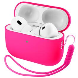 Ornarto - Compatible with AirPods Pro 3 Case 2025, Full Protective Silicone with Front LED Visible Skin Case - Hot Pink