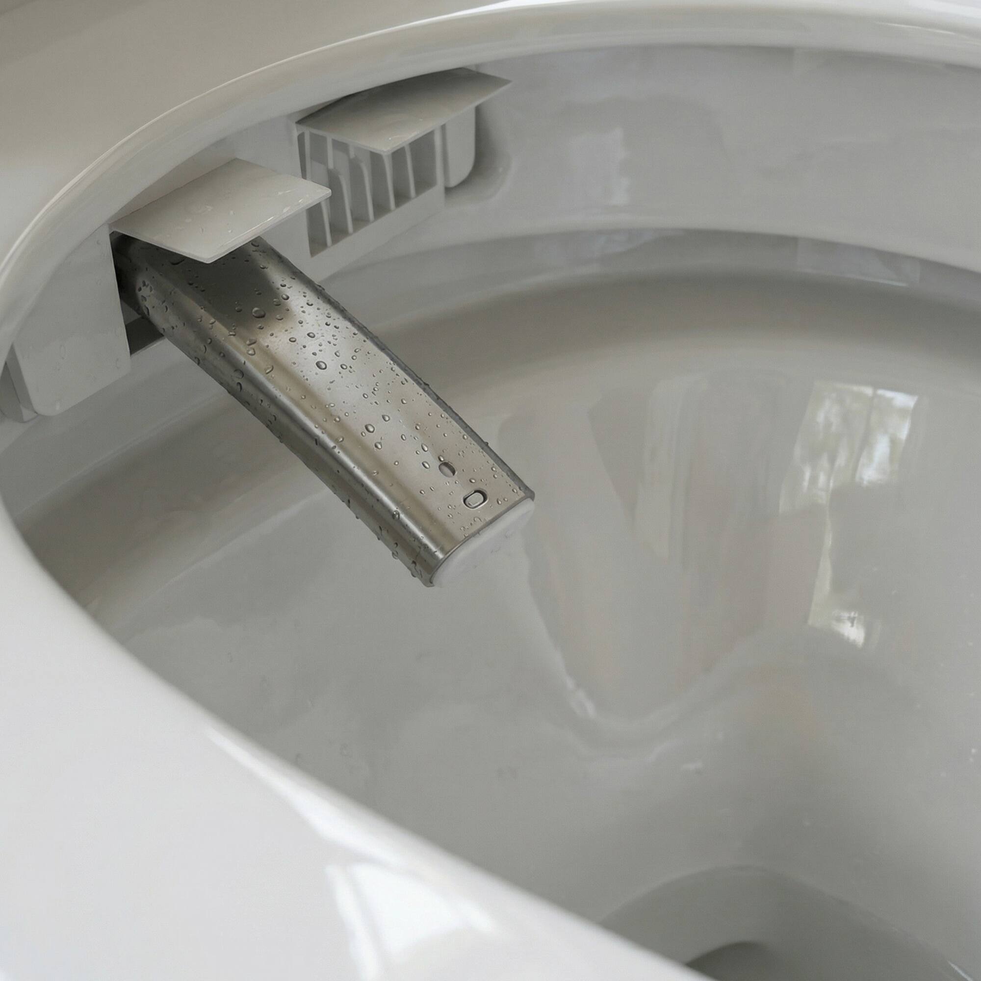 Alt View 4. TOTTE - Smart Toilet with Auto Open Lid & Foot Sensor - Intelligent One-Piece Bidet Toilet,Heated Seat Warm Water Wash Air Dryer - White.