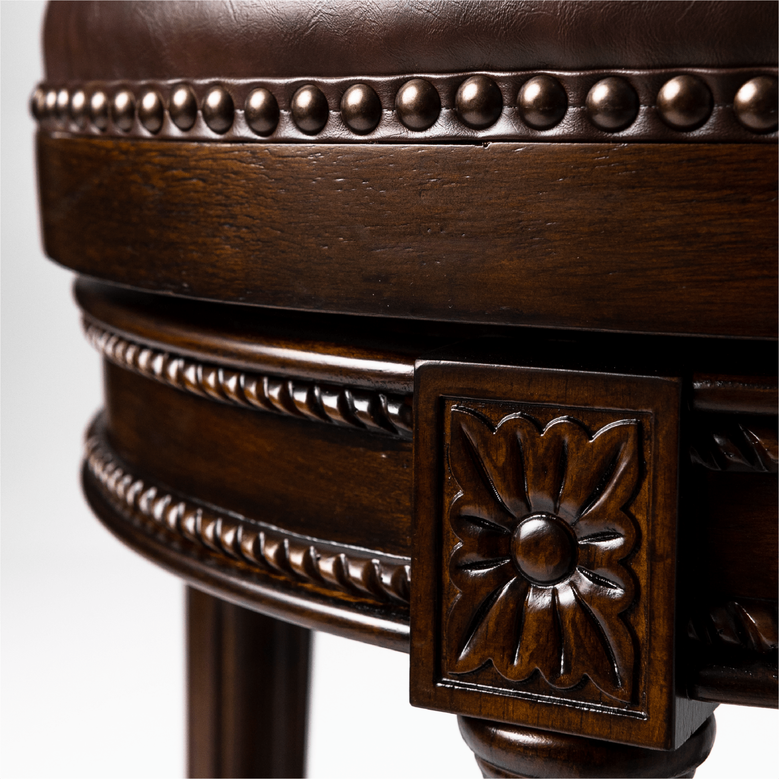 Alt View 7. Maven Lane - 31" Pullman Bar Stool In Dark Walnut Finish With Vegan Leather - Dark Walnut.