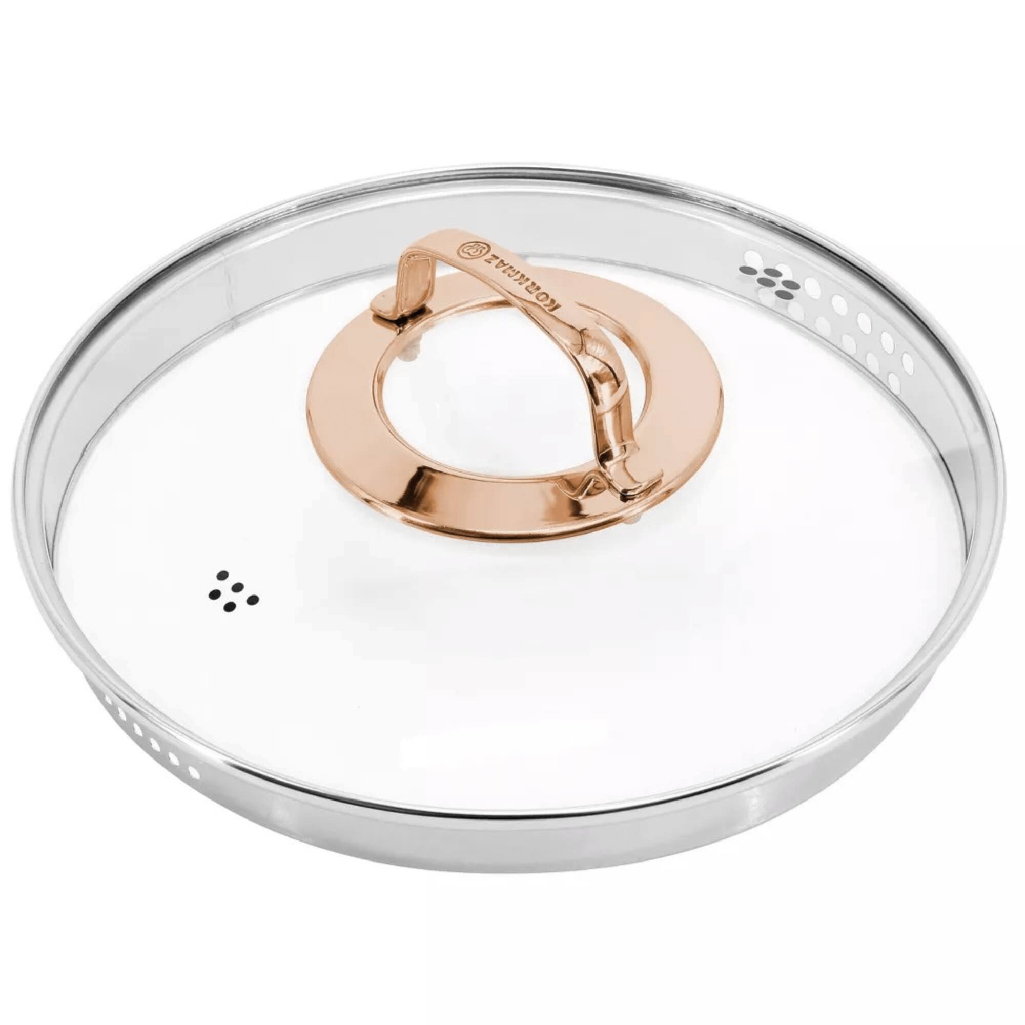 Alt View 4. Korkmaz - 7 Piece Non Stick Aluminum Cookware Set - Rose Gold.