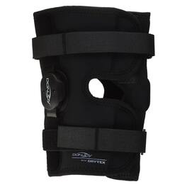 DonJoy - Deluxe Hinged Knee Brace, Drytex Wrap Around, Open Popliteal, Large - Black