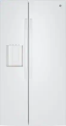 GE - 36 in. Wide 23.6 Cu. Ft. Freestanding Counter-Depth Side-By-Side Refrigerator ith Extra Tall Water and Ice Dispenser - White