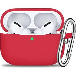 Entronix - Soft-Touch Liquid Silicone Case for AirPods Pro 1st and 2nd Generation - Red