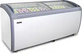 Winado - 19 Cu.Ft Commercial Ice Cream Freezer, 71" Chest Freezer Glass Top Display Case w/4 Removable Baskets, Lockable Wheels - White