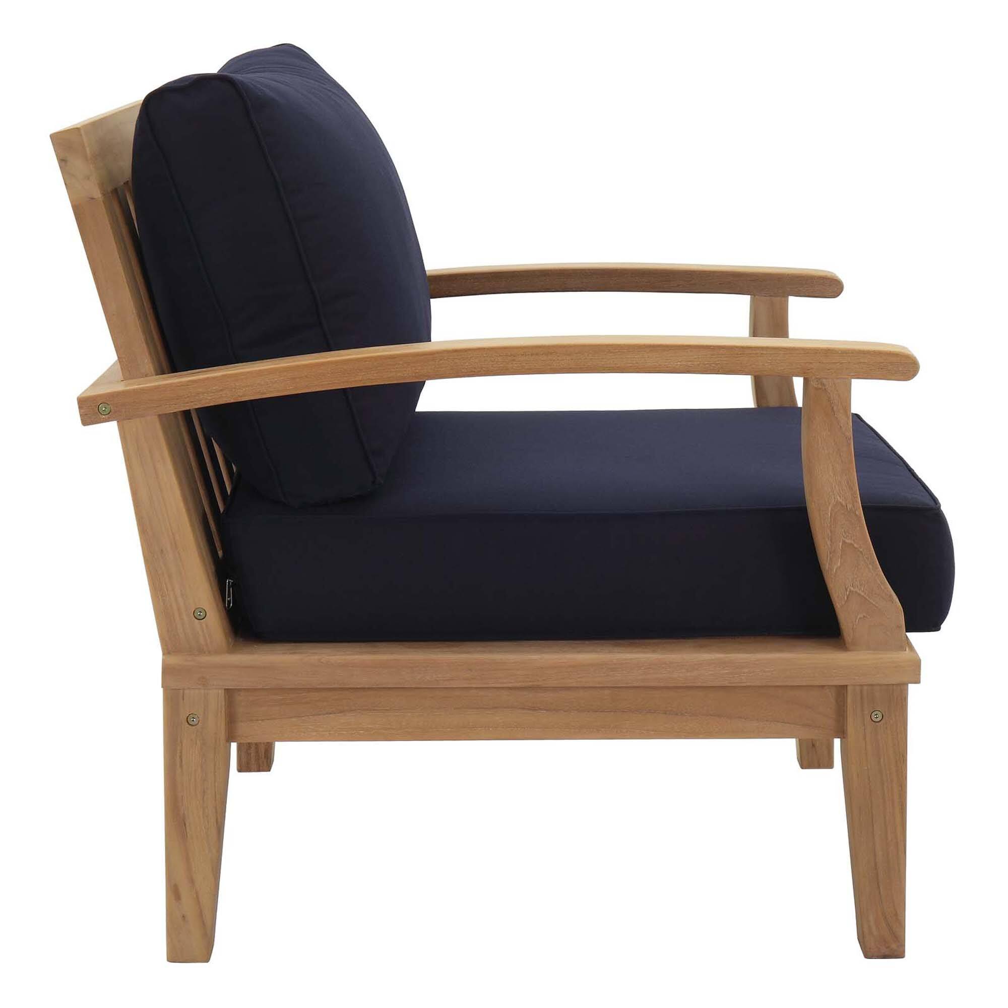 Left. Modway - Marina 3-Piece Outdoor Teak Patio Set - Natural Navy.