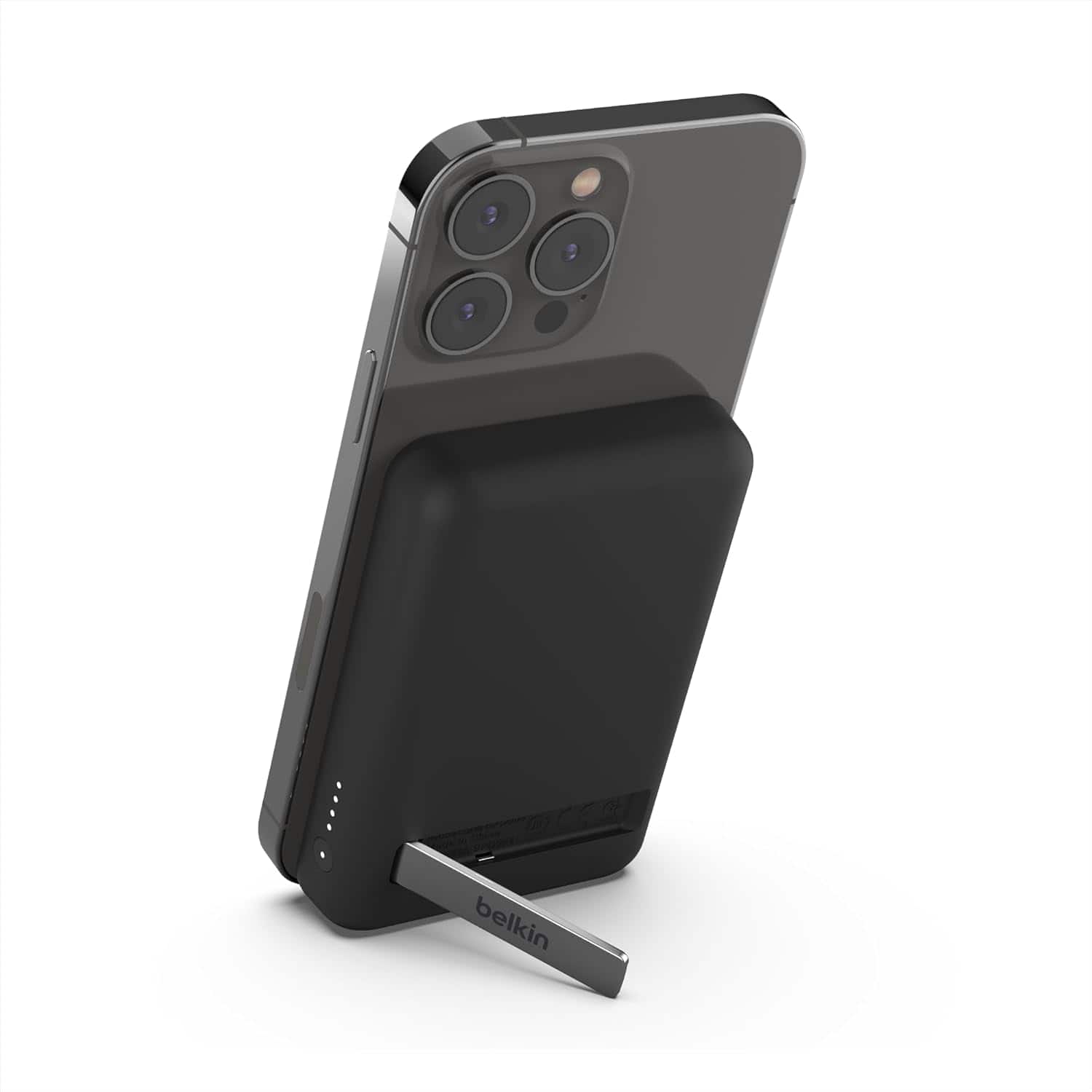 Front. Belkin - BoostCharge Magnetic Wireless Power Bank 5K + Stand, 12.5W - Black.