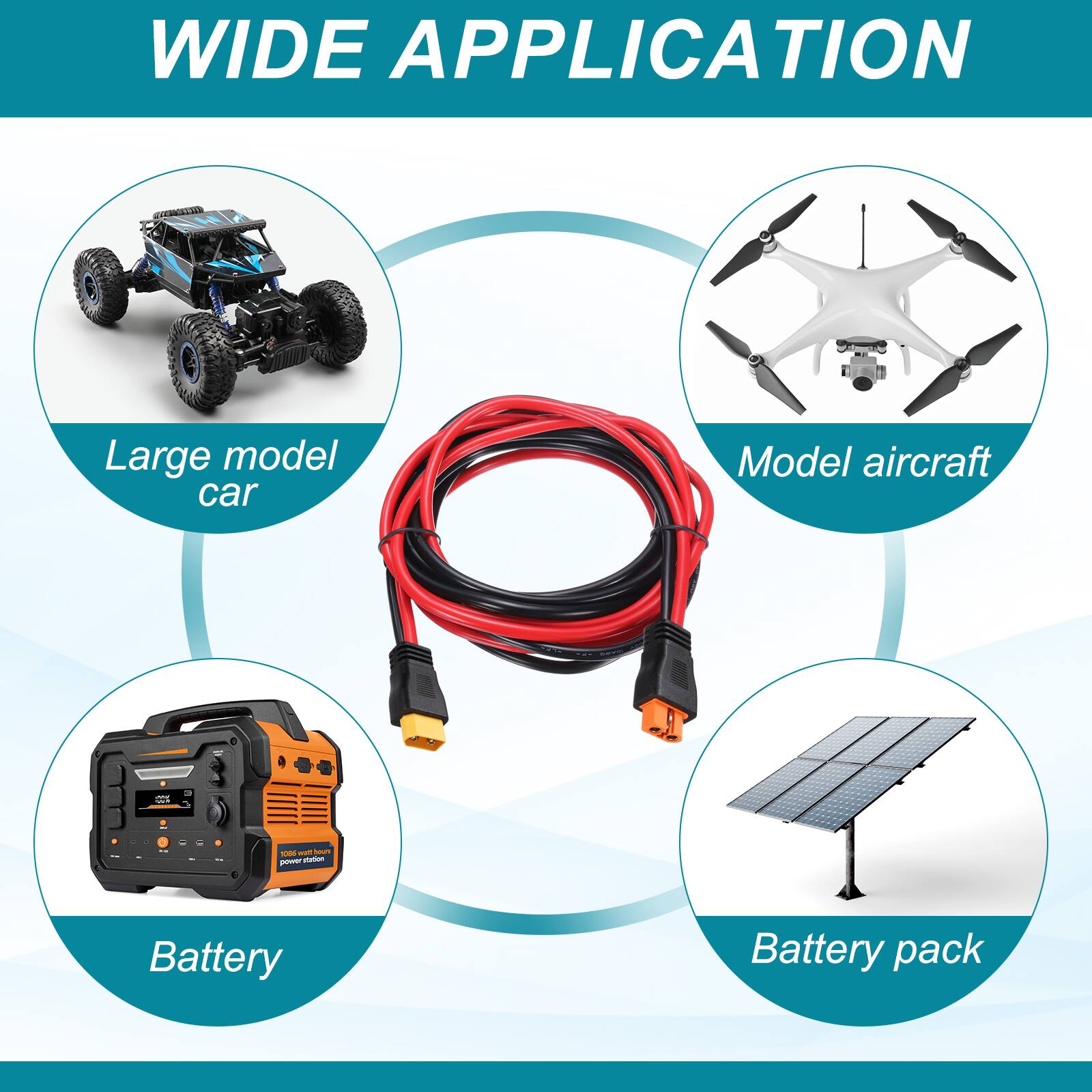 WIDE APPLICATION

- Large model car
- Model aircraft
- Battery
- Battery pack