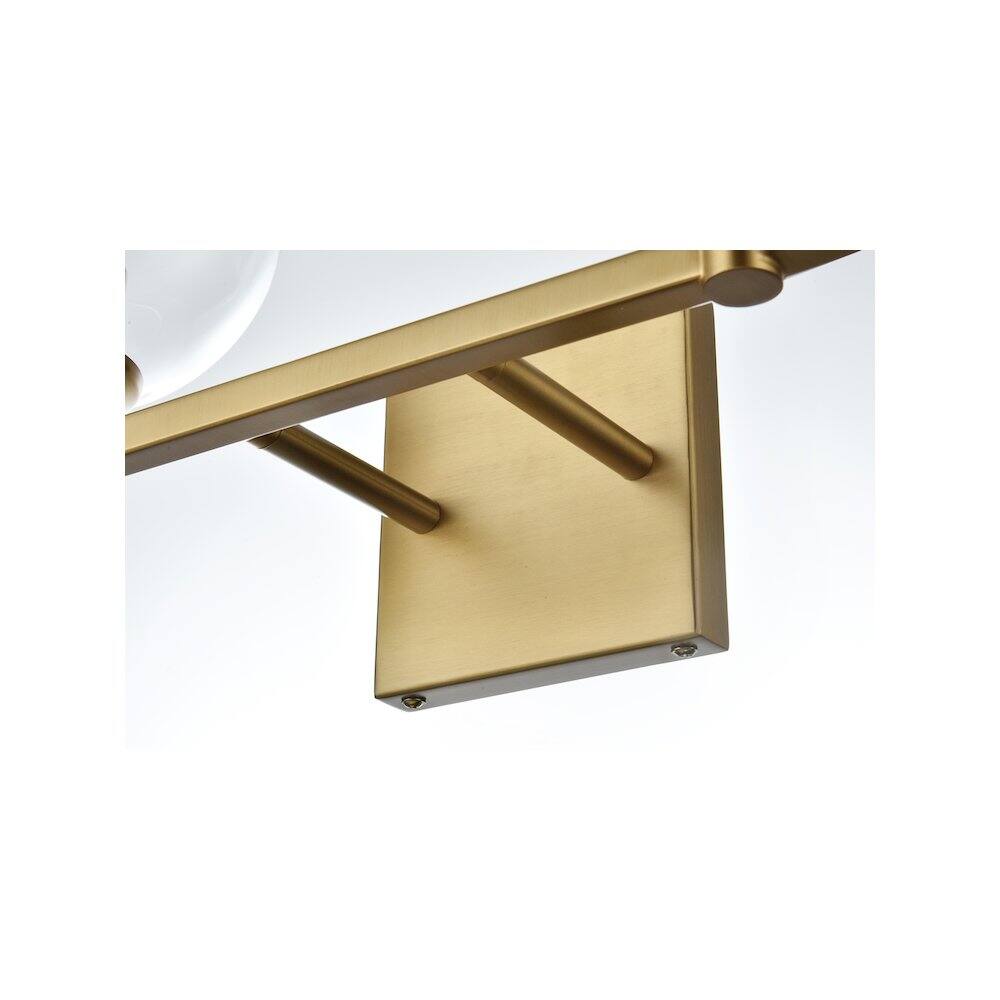 Alt View 2. Living District - Eero 33 inch Wall Sconce in Satin Gold - Satin Gold And Clear.